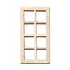 Dollhouse Miniature 1/2" Scale Standard 8-Light Window
