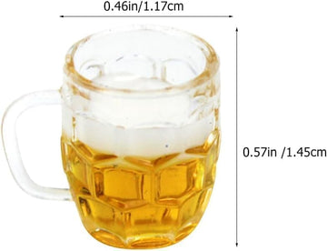 5Pcs Mini Beer Cups, Realistic Resin Dollhouse Barware for DIY Miniature Crafts, Miniature Beer Mugs Compatible with 1:12 Scale Dollhouses
