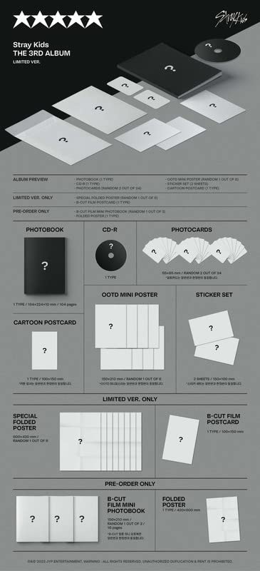 Stray Kids Album - ????? (5-STAR) Limited ver.+Pre Order Benefits+BolsVos Exclusive K-POP Inspired Digital Planner, Sticker Pack for Social Media