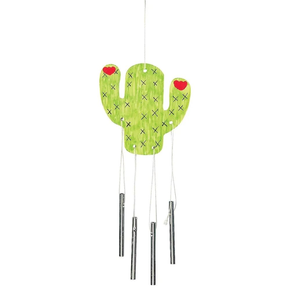 Fun Express Do It Yourself Cactus Wood Wind Chimes - VBS Vacation Bible School Supplies/Decor - Crafts for Kids and Fun Home Activities