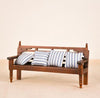 EatingBiting Dollhouse Miniature Doll Bench Couch Sofa with Cushions, 1:12 Dollhouse Miniature Furniture Sofa Wooden Recliner Chair Vintage Sofa