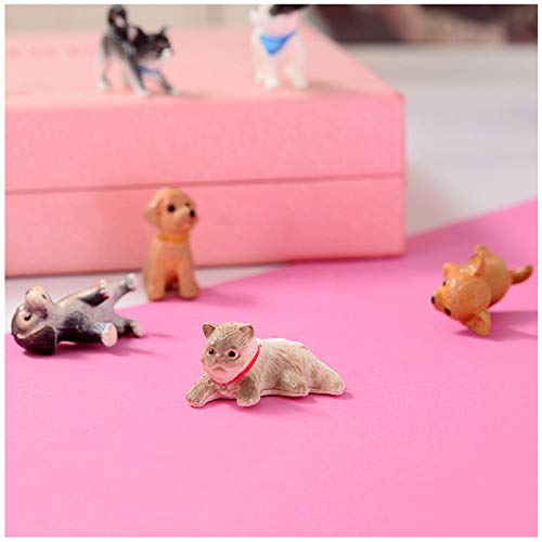 Lynkaye Mini Dog Figures,Resin Dollhouse Animal Figure for Dashboard Decorations,Office Home Desk Decorations,Car Ornament Interior Decors Rearview