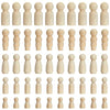 Juvale Unfinished Wooden Peg People - 50-Piece Set, 5 Sizes & Natural Wood - DIY Painting Peg Dolls & Wooden Doll House People - Family Constellations