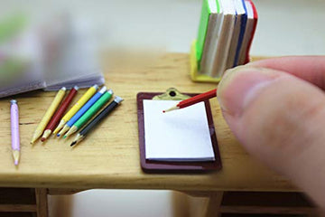 SXFSE Dollhouse Decoration Accessories, 1:12 Dollhouse Miniature Scene Model Pencil Set 8 PCS (Colorful, 20 mm)