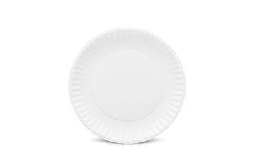 AJM Packaging PP9GREWH 9" White Paper Plates Green Label (10 Packs of 100)