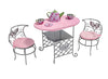 Badger Basket Elegant Tea Time Metal Doll Table and Chair Set with Accessories for 18 to 20-Inch Dolls - Perfect for Playtime Tea Parties