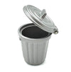 EatingBiting Adult Scene DIY 1:12 Dollhouse Miniature Furniture Home Garden Trash Can Garbage Bin Silver 30mm Width: 26mm Height: 35