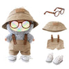 Clothes for Lu bubu Dolls(NO Doll) Accessories, Stylish Kawaii Overalls Outfit Set 4 Pieces Bib Pants for 17cm Dolls, Cute Doll Hat Shoes Clothing Set