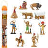Safari Ltd. Wild West TOOB - 10 Figurines: Native Teepee, Bull, Wagon, Buffalo, Chief, Cowboy, Riding Cowboy, Saddled Horse - Educational Toy Figures