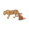 ZAGA Toys Leopard Figurine Set - Hand-Painted 4"x1.5" Leopard & 1.75"x1.75" Cub Wildlife Collection Collectible Animal Figurines