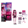 Monster High Self-Scare Secrets Draculaura Doll and Accessories Set with 13 Realistic Surprises Like Working Face Roller and Customizable Mood Board