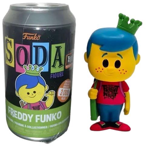 Funko SODA Vinyl: Fright Night 2022 - Freddy Blacklight Pink Fright Night T-Shirt Blue Hair Green Crown- (Limited to 3000 Pieces) Sealed