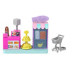Barbie Mini BarbieLand Collectible Supermarket Playset with 1.5-Inch Doll, Product Shelves, Check Stand & Shopping Cart for Storytelling Play