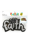 Playside Creations VBS and Camp Crafts, Fuzzy Art-Faith, 6 x 3. 75 Inches, Black and White, 24 Count