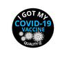 0.5" I Got My COVID-19 Vaccine, Stickers (1" Core, Black, 100 Per Roll)