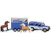 Breyer Horses Farms Land Rover and Tag-a-Long Trailer and Playset | Die Cast | 3.25” H x 10.5” L x 2.5” D | 2 Stablemates Horses Included | 1:32 Scale