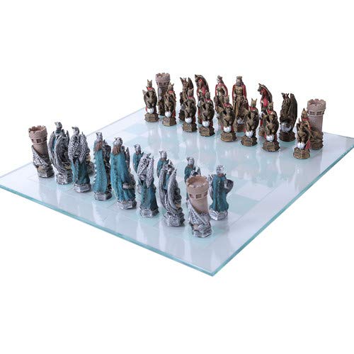 Pacific Trading King Arthur Legend Chess Set with Glass Board