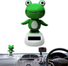 Jizlan Green Solar Bobblehead - Long-Lasting Frog Bobble Dancer Toy, Decorative Solar Energy Figurine | Eco Friendly Solar Dashboard Shaking Toy