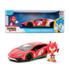Jada Sonic Knuckles with Lamborghini Aventador SV - Hollywood Rides Die-Cast Vehicle & Knuckles Figure Toys - Opening Doors & Hood - Ages 8+