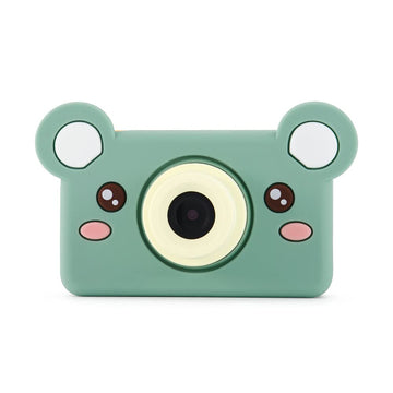 kiimento Kids Digital Camera & Video Camcorder, Soft BPA-Free Silicone Casing, 32GB Memory Card - Model C - Mikayo The Bear