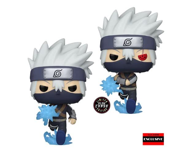 Funko Naruto Shippuden: Kid Kakashi with Chidori (AAA Anime Exclusive) Glow Chase Bundled with Pop Protector