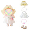 Clothes for Lububu Dolls(No Doll) Accessories, Outfit Set 5 Pieces Gauze Dress for 17cm Doll, Romantic Hat Skirt Shoes Doll Clothing Set Replacement