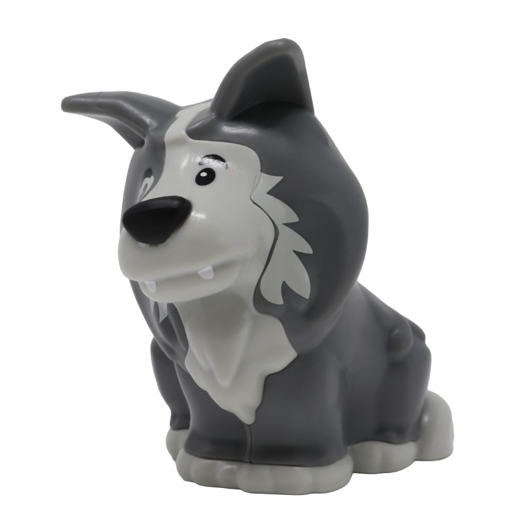 Fisher-Price Replacement Part for Collectible Little People Alphabet Fun Zoo Safari Farm Playset JGR92 - Replacement Letter W Gray Wolf Figure