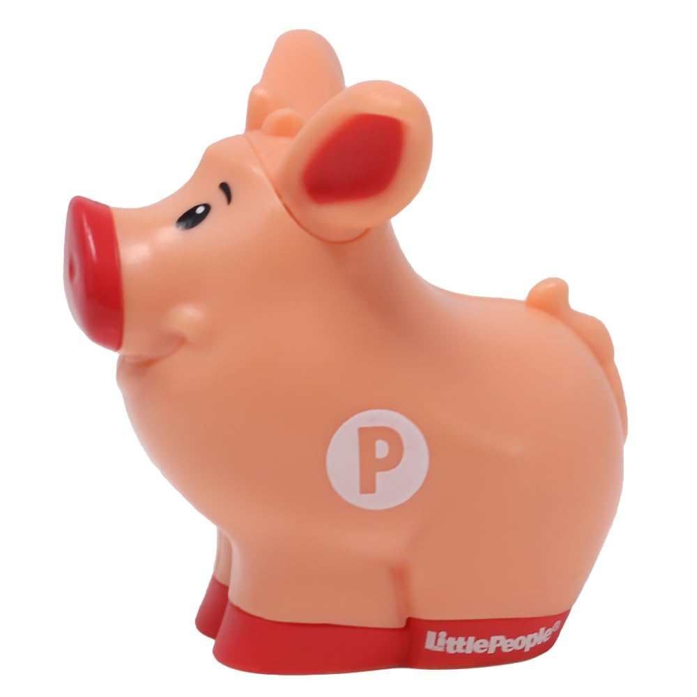 Fisher-Price Replacement Part for Collectible Little People Alphabet Fun Zoo Safari Farm Playset JGR92 - Replacement Letter P Pink Pig Figure