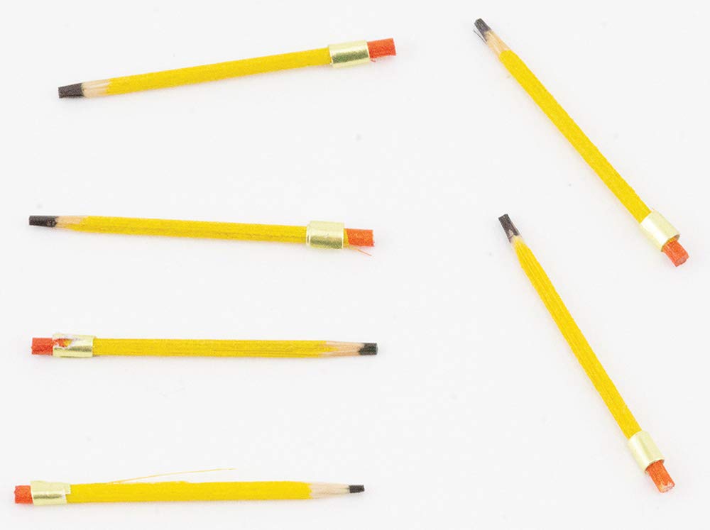 Dollhouse Miniature Pencils, 6 Pack