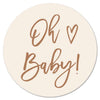 1.5-Inch Round Oh Baby Stickers - Set of 60 (Latte)