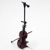 Miniature Violin with Stand Ornament, Bow and Case - Perfect Mini Musical Instrument for Cell Phone Case Decoration House Decoration and Collectors
