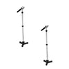 2Pcs Black Dollhouse Decoration Accessories, 1:12 Dollhouse Miniature Scene Model Microphone with Stand Play Toy, Decortion, Dollhouse Furniture