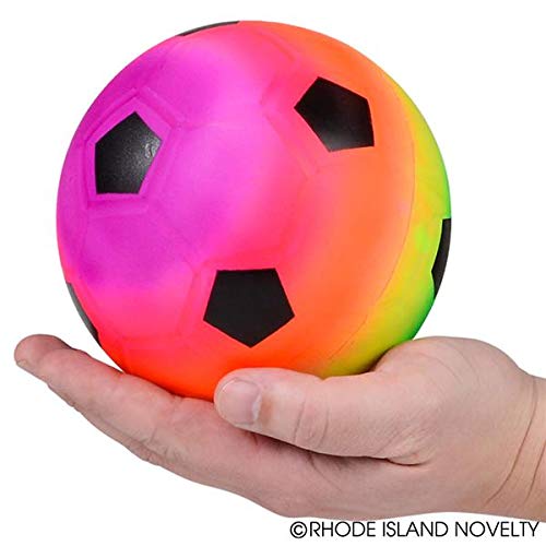 Rhode Island Novelty 6 Inch Rainbow Sports Vinyl Balls Set of 3 Assorted Designs May Vary