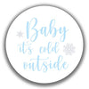 2"" Round Baby It's Cold Outside Stickers (40 Labels) (Blue)
