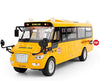 9" Yellow Bus Model for Teaching Supplies?Large Pull Back Alloy Diecast Metal Bus Model with Openable Doors and Get on/Off Sound for Gift,Cake