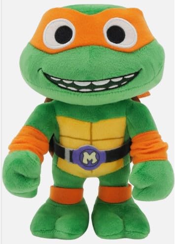 Mattel Teenage Mutant Ninja Turtles: Mutant Mayhem Michelangelo Plush Toy, 8 Inch Orange Masked Soft Doll of TMNT Movie Character Michelangelo TMNT