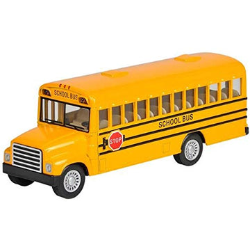 Rhode Island Novelty 5 Inch Die Cast School Bus with Pull-Back Action, 2 Per Order