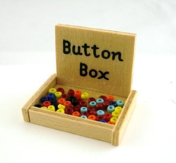 Dolls House Miniature 1:12 Sewing Room Dressmakers Shop Accessory Button Box