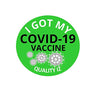 0.5" I Got My COVID-19 Vaccine, Stickers (Green, 100 Per Roll, 3 Inch Core)