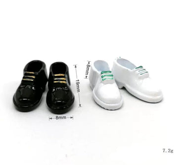 1Pair Black 1/12 Miniature Men Shoes Dollhouse Decoration Accessories, for DIY Fairy Garden Micro Landscaping Decor