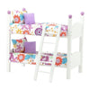 Emily Rose 14 Inch Doll Bunk Bed Set - Stackable Wooden Furniture with Bedding & Ladder - Compatible with American Girl Wellie Wishers and Glitter