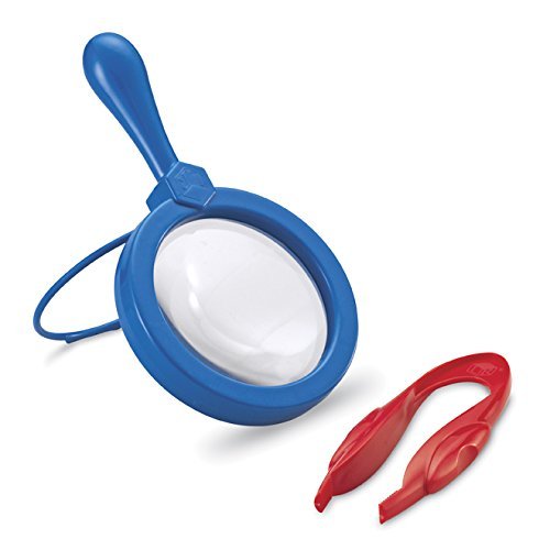 Learning Resources Magnifier & Tweezers - Fine Motor for Kids, Science Toys, STEM, Toddler Explorer Kit, Boys and Girls Gifts, Ages 3+