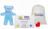 Make Your Own Stuffed Animal Mini 8 Inch Blue Patch Heart Teddy Bear Kit - No Sewing Required!