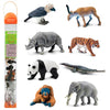 Safari Ltd. Asian Animals TOOB - Set of 8 Mini Figurines - Asian Elephant, Indian Rhino, Orangutan, Panda Bear, Tiger, Antelope, Philippine Eagle,