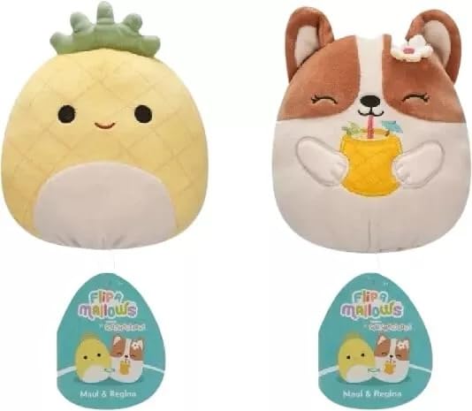 Squishmallows Flip-A-Mallows Kellytoy 5" Plush Toy Maui & Regina