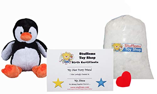 Stuffems Toy Shop Make Your Own Stuffed Animal Mini 8 Inch Tux the Penguin Kit - No Sewing Required!