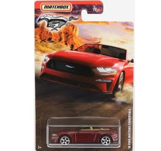 Matchbox Limited Edition Mustang Series 3?Pack Bundle | '19 Coupe, ’93 LX SSP Convertible & ’18 Convertible | 1:64 Die?Cast Vehicles - Ages 3+