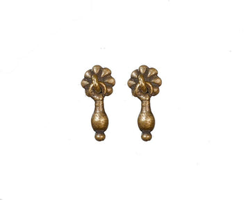 Melody Jane Dollhouse Antique Brass Cabinet Door Drawer Handles 1:12 Miniature