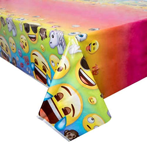 Emoji Rectangular Plastic Table Cover | 54" x 84" | 1 Pc