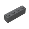 Classic Building Brick 1x4, 110 Piece Bulk Brick Block, Compatible with Lego Parts and Pieces 3010 (110 Pcs) (Dark Gray)